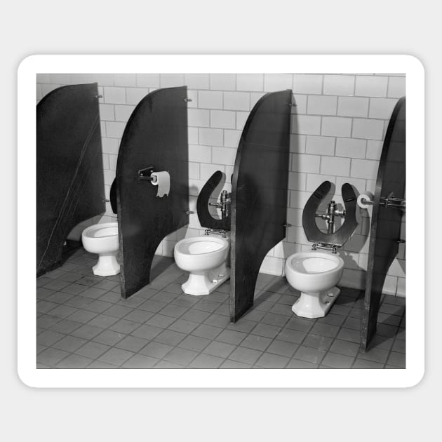 Lavatory Facilities, 1943. Vintage Photo Sticker by historyphoto